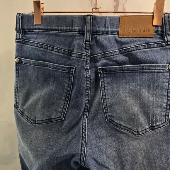 Judy Blue Jeans Womens 5 27 Skinny Fit Jogger Pull On High Rise Crop Frayed - Picture 6 of 12